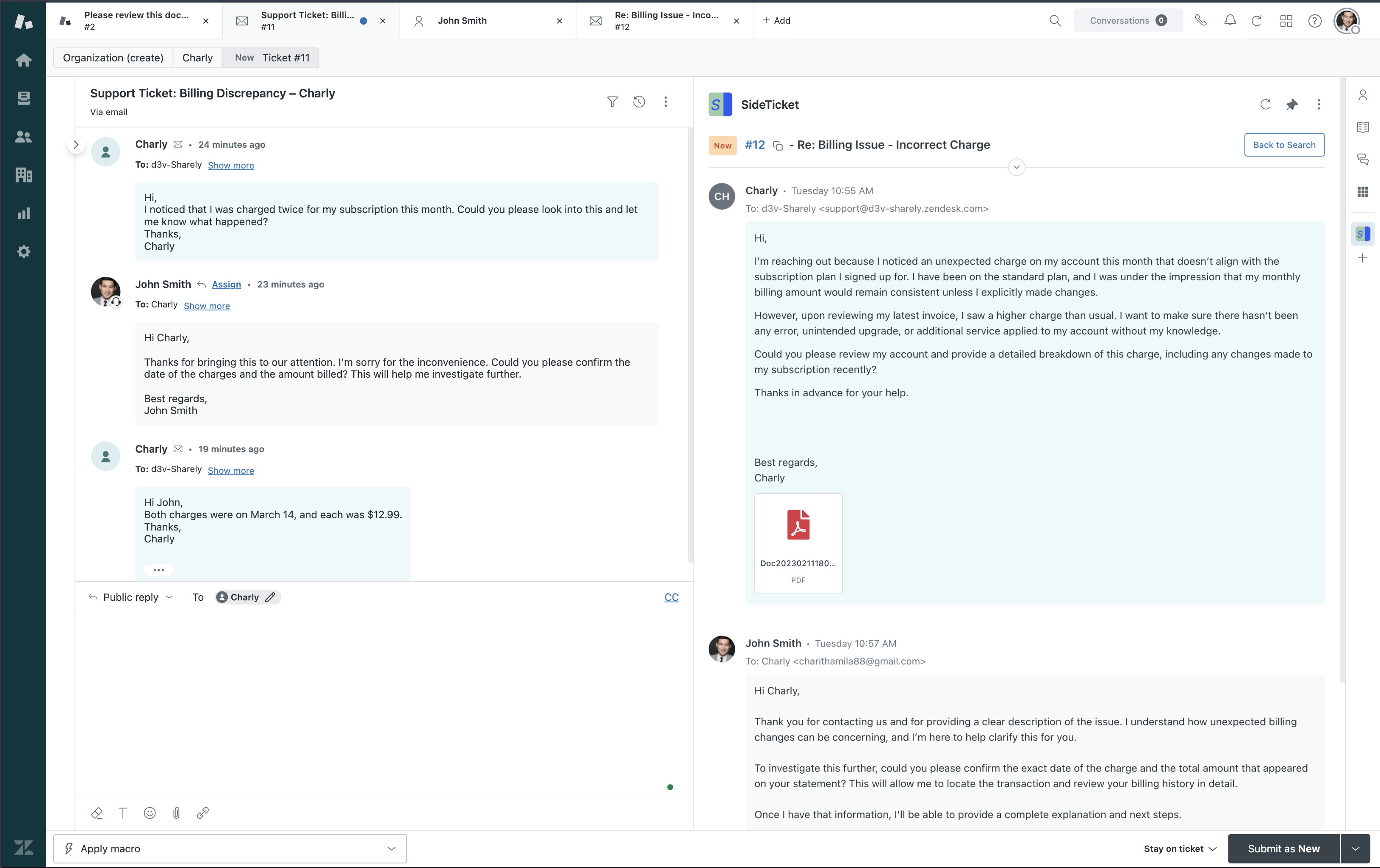 SideTicket Interface
